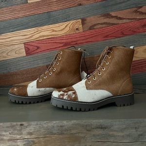 Myra Bag Tan and Cream Ankle Booties